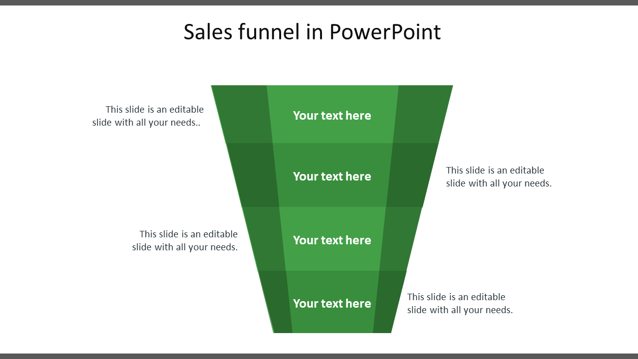 sales funnel template powerpoint-green